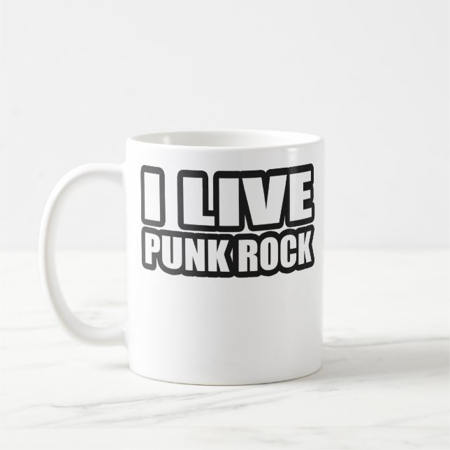 Caneca De Café EU VIVO música do punk das meninas das caras do (Esquerda)