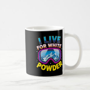 Caneca De Café Eu Vivo Para Snowboard De Neve Branca Fria