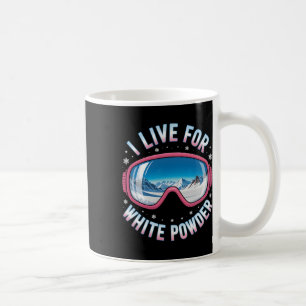 Caneca De Café Eu Vivo Por Óculos de Esqui de Neve Branca Diverti