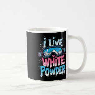 Caneca De Café Eu Vivo Por Snowboard De Pó Branco