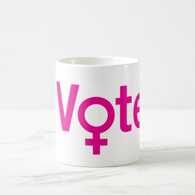 Caneca De Café Eu voto Mug w Female Symbol (Centro)