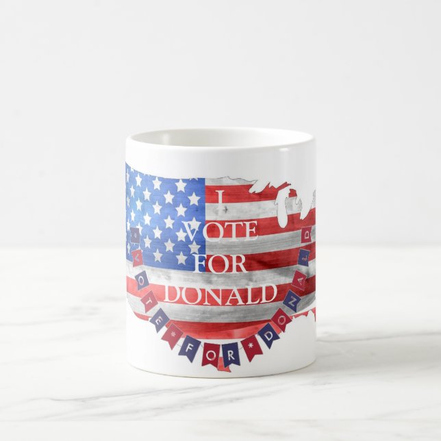 Caneca De Café Eu voto no Donald Trump Republican American Flag (Centro)