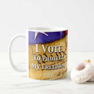 Caneca De Café Eu Voto Para Proteger Minha Liberdade