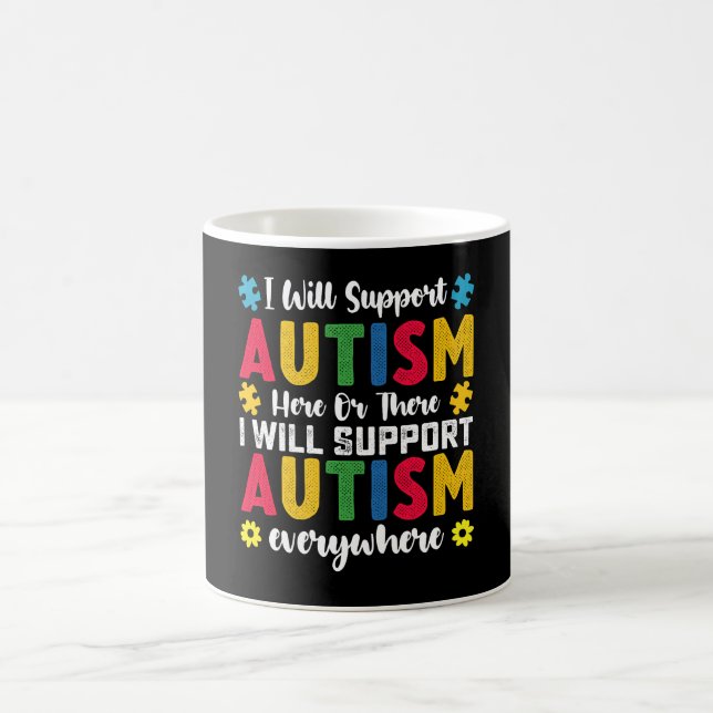 Caneca De Café Eu Vou Apoiar Autismo Aqui Ou Ali (Centro)