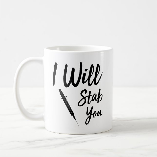 Caneca De Café Eu Vou Te Esfaquear Enfermeira Engraçada (Esquerda)