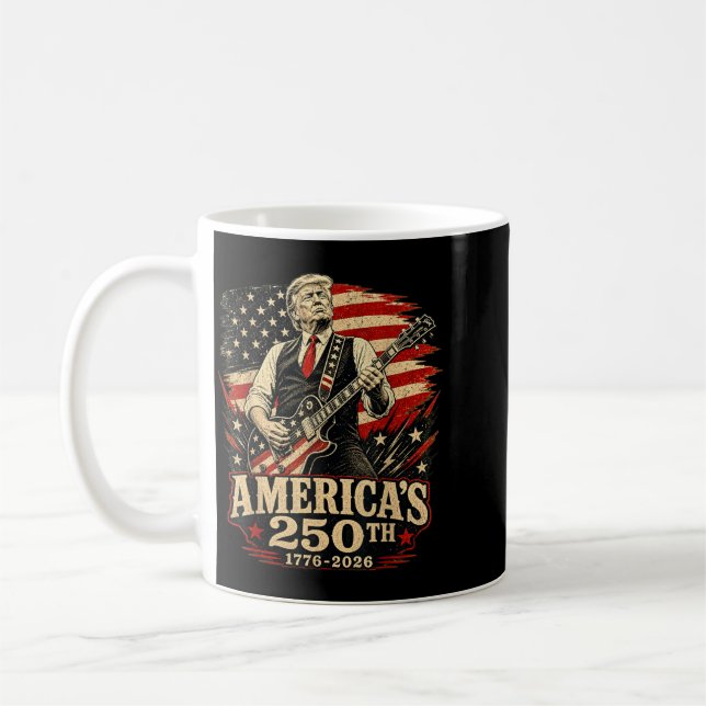 Caneca De Café Eua 250º Tocando Violão 4 De Julho 250º (Esquerda)
