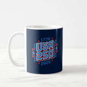 Caneca De Café EUA 250 - 1776-2026 Pixel Art