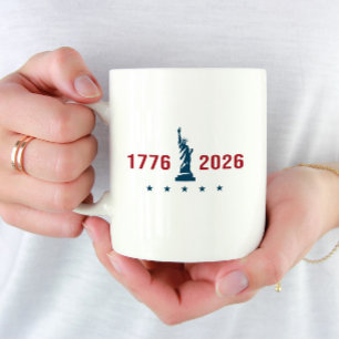 Caneca De Café EUA 250 Liberdade 1776 2026 Patriótico