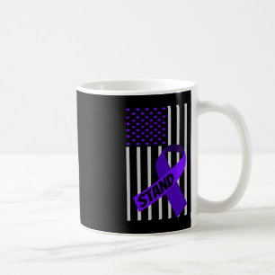 Caneca De Café EUA Bandeira roxa Fita Pancerâmica Sensibilização