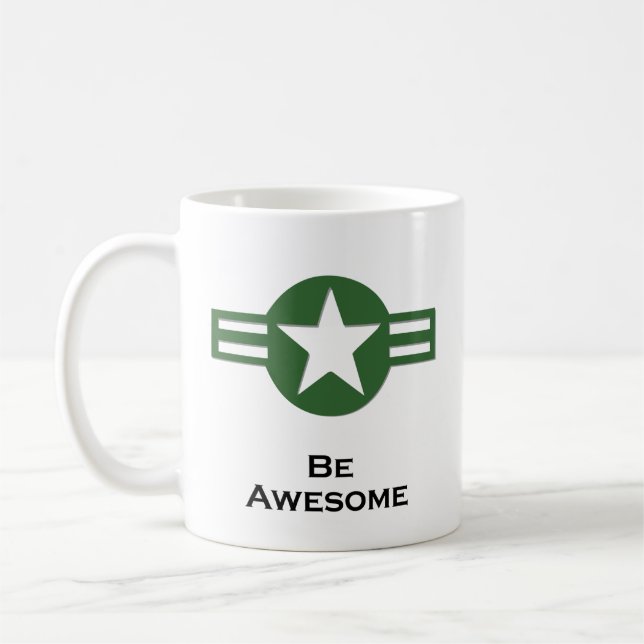 Caneca De Café EUA Be Awsome Green (Esquerda)