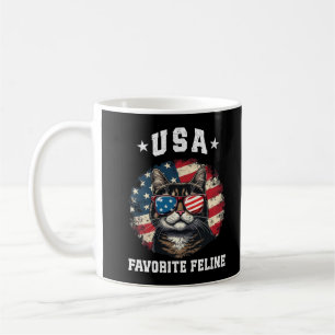 Caneca De Café EUA: Felino Felino Orgulhoso Espírito Gato America