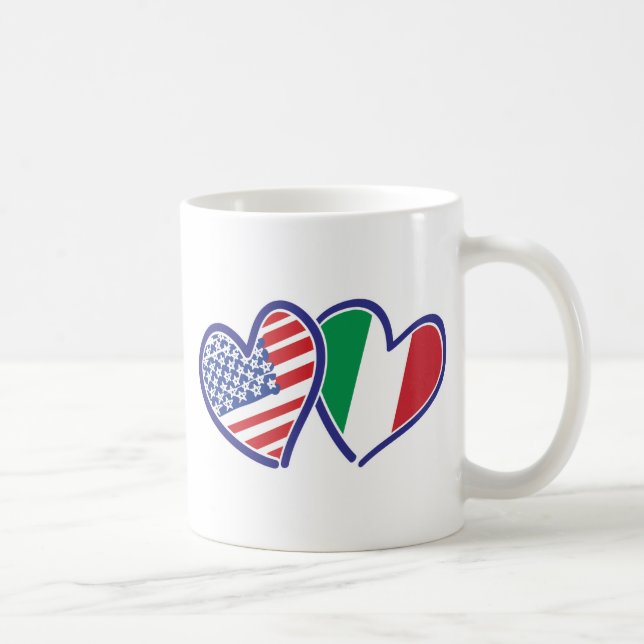 Caneca De Café EUA — Itália — Amor (Direita)