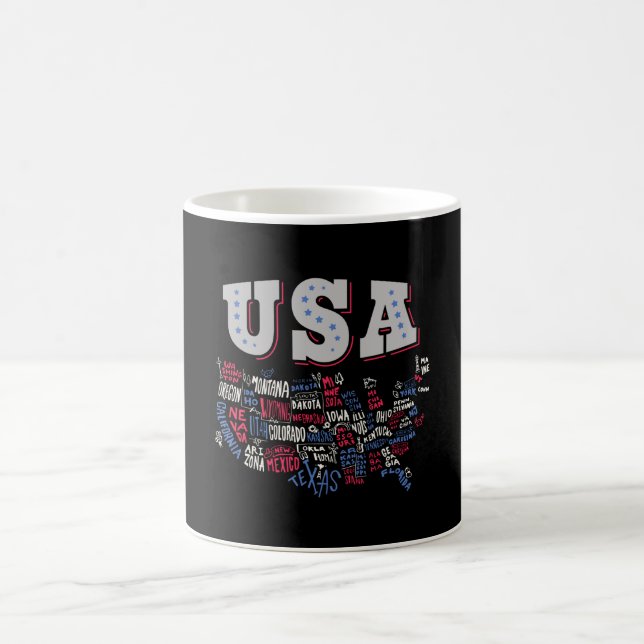 Caneca De Café EUA Mapa Estados Unidos Estados Unidos Estados Uni (Centro)