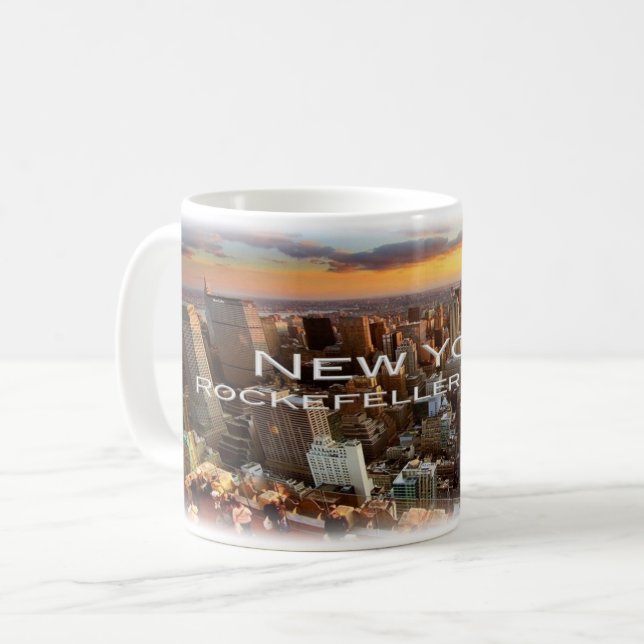 Caneca De Café EUA USA - Nova York - Rockefeller Center - (Frente Esquerda)