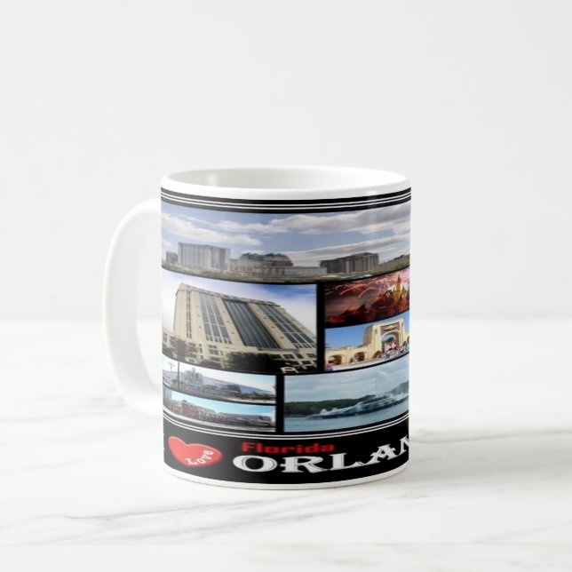 Caneca De Café EUA USA - Orlando Flórida - (Frente Esquerda)