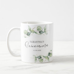 Caneca De Café Eucalipto Botânico para 15 Anos de Idade Quinceane