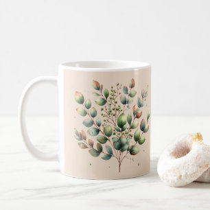 Caneca De Café Eucalyptus botânico creme