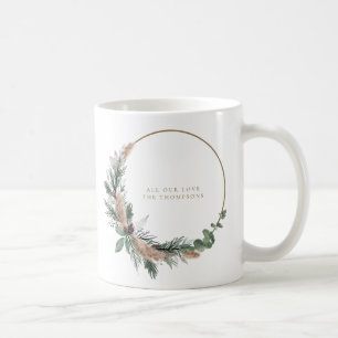 Caneca De Café Eucalyptus Pampas Grass Wreath