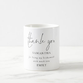 Caneca De Café Eucalyptus Photo Obrigado por ser Bridesmaid