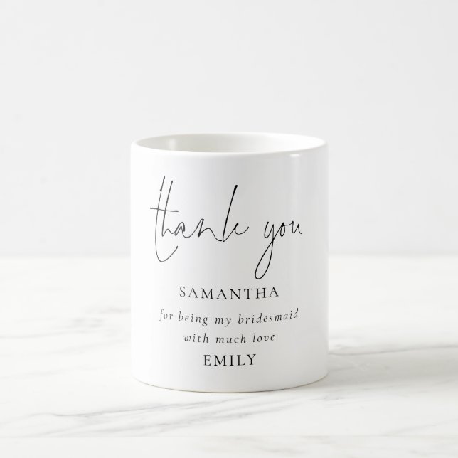 Caneca De Café Eucalyptus Photo Obrigado por ser Bridesmaid (Centro)