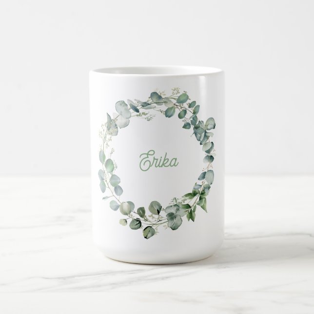 Caneca De Café Eucalyptus wreath personalizado (Centro)