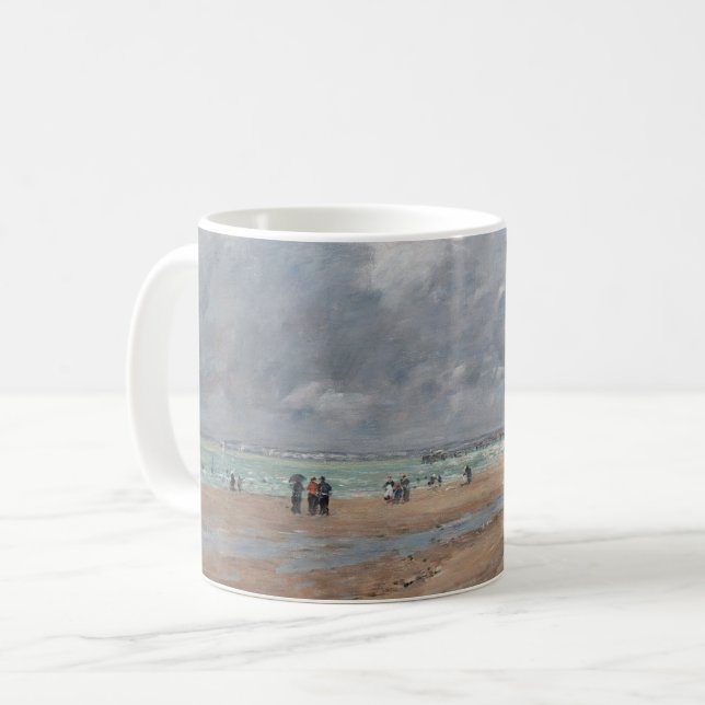 Caneca De Café Eugene Boudin - A Praia de Deauville (Frente Esquerda)