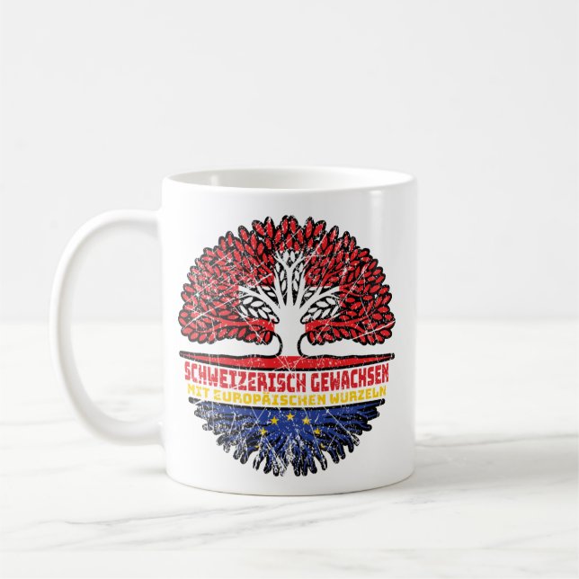 Caneca De Café Europa Europäisch Schweizer Schweiz Baum Wurzel (Esquerda)