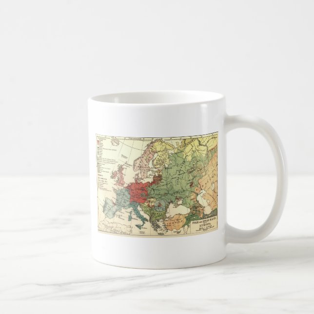 Caneca De Café Europa Mapeia Países da Antiguidade Mundial (Direita)