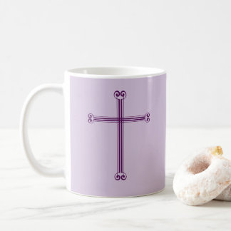 Caneca De Café Evangelho de João 3:16 Grande Cruz Roxa Simples