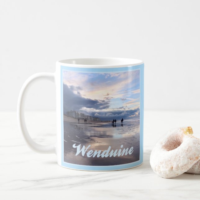 Caneca De Café Evening Sky Wenduine Beach, Bélgica (Com Donut)