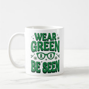 Caneca De Café Evento de Leve Verde Seja Visto Slogan & Tema de G