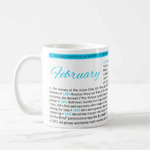 Caneca De Café Eventos notáveis na história da AA Mug - fevereiro