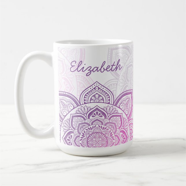 Caneca De Café Everbloom Mandala 15 oz. Personalized Mug (Esquerda)