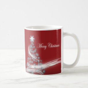 Caneca De Café Evergreen chique do Natal da estrela festiva