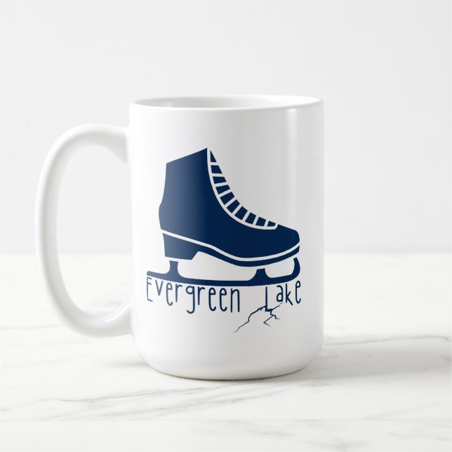 Caneca De Café Evergreen Lake, Colorado Ice Skating (Esquerda)
