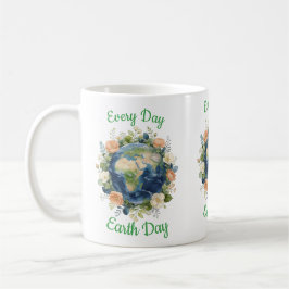 Caneca De Café Every Day Earth Day Floral Wreath Earth