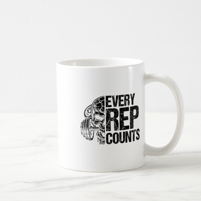 Caneca De Café Every Rep Counts Weightlifter Bodybuilding Bodybui (Direita)
