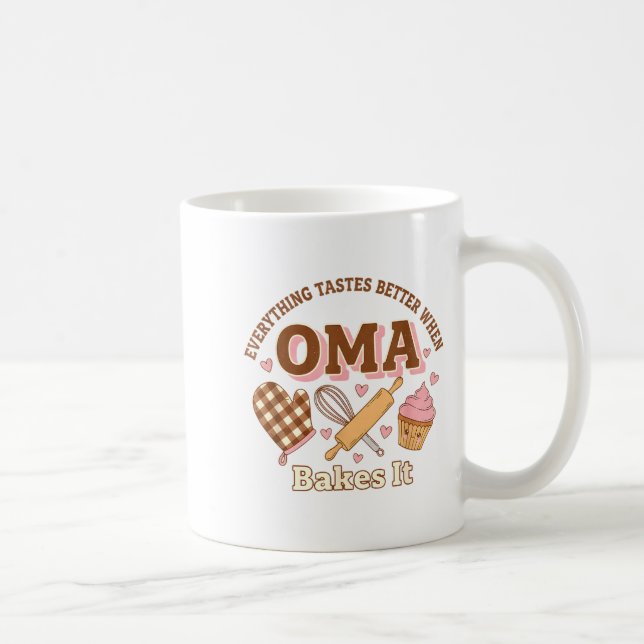 Caneca De Café Everything Tastes Better When Oma Bakes It Mother' (Direita)
