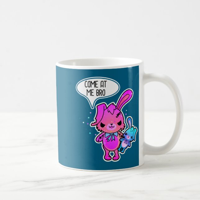 Caneca De Café Evil Easter Bunny Come At Me Bro Meme Rabbit Horro (Direita)