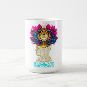 Caneca De Café Evolua Além da Camiseta Masculina Gráfica da Mente