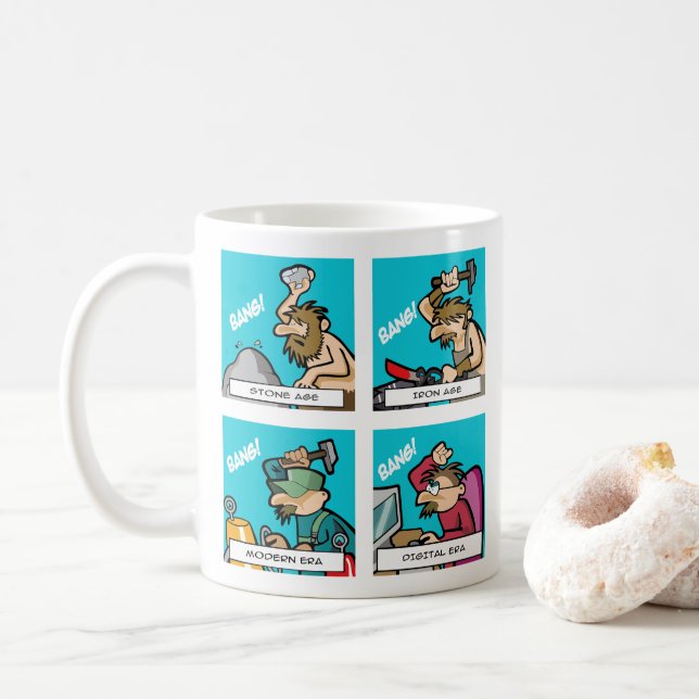 Caneca De Café Evolução Digital 2 (Com Donut)