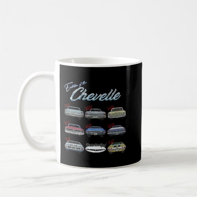 Caneca De Café Evolução do Chevelle,SS,Hotrod,Muscle Car,SS4 (Esquerda)