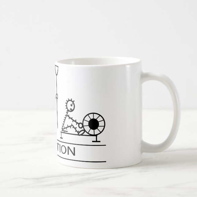 Caneca De Café Evolução do homem com enfileiramento (Direita)