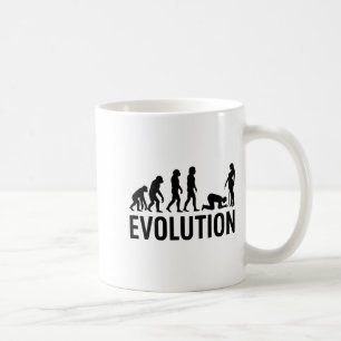 Caneca De Café Evolução Do Homem - Homem Engraçado A Conhecer-Se