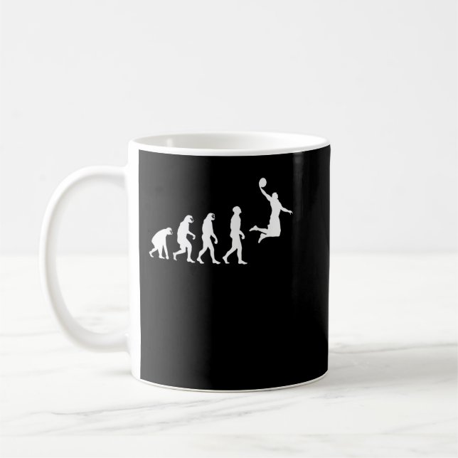Caneca De Café Evolução do Macaco-Macaco até à Jogada de Basquete (Esquerda)