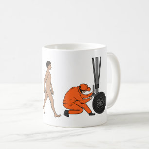 Caneca De Café Evolução Engenheiro de Avião Mecânico Engraçado