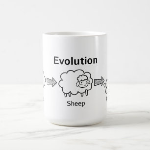 Caneca De Café Evolução engraçada da nuvem em ovelha e poodle
