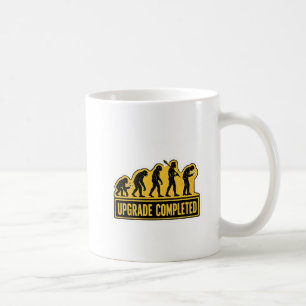 Caneca De Café Evolução Engraçada do Meme de Atualização Concluíd