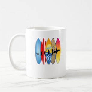 Caneca De Café Evolução Engraçada Do Surfista