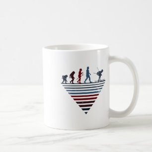 Caneca De Café Evolução Humana - Esqui Vintage do Jogador